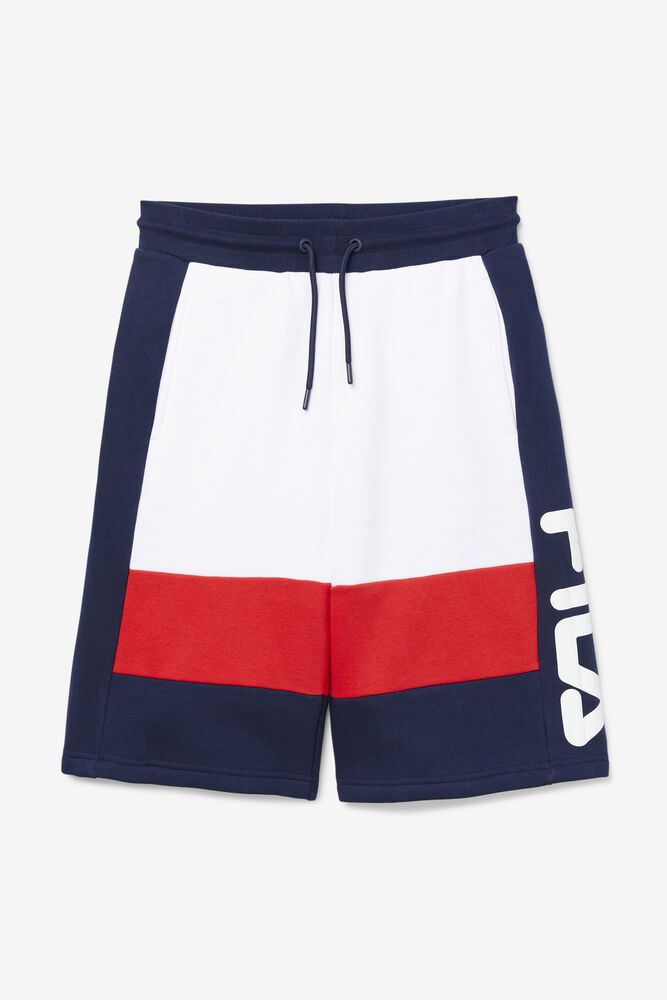 Fila Shorts Ansel Mens Navy/White/Red - India VYO-297810